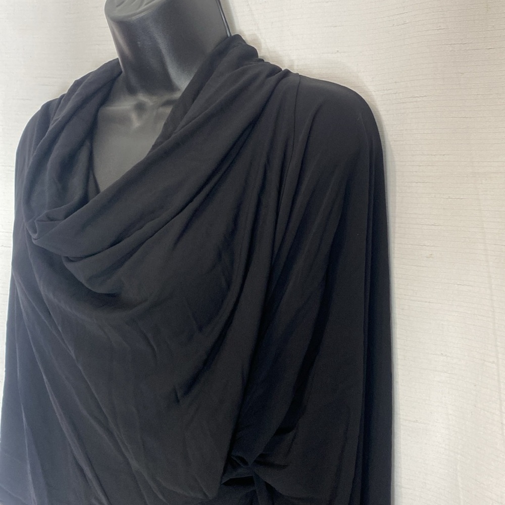 ZARA DRAPE MIDI DRESS LIMITED EDITION SIZE XL COLOR BLACK NWT - Picture 11 of 16